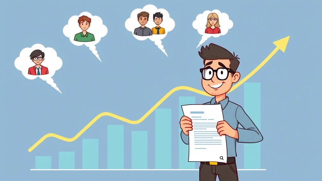 Cartoon freelancer standing confidently with rising income graph in background, holding contract document, diverse clients visible in thought bubbles above, professional attire