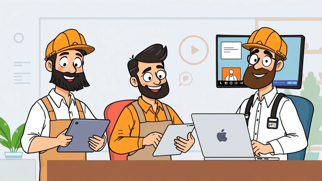 Diverse cartoon contractors in different settings—designer with tablet, developer coding, consultant on video call—all working independently with happy expressions and professional environments